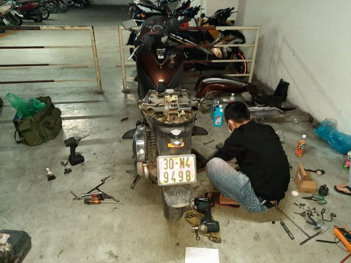 Cứu hộ xe máy huyện Hoài Đức - Sửa xe lưu động nhanh 24H